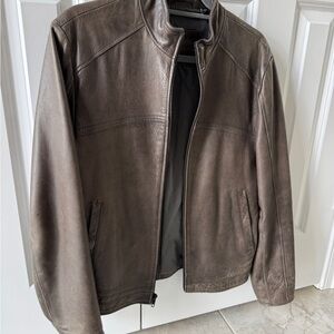 Small : Murano mens Brown Leather Jacket